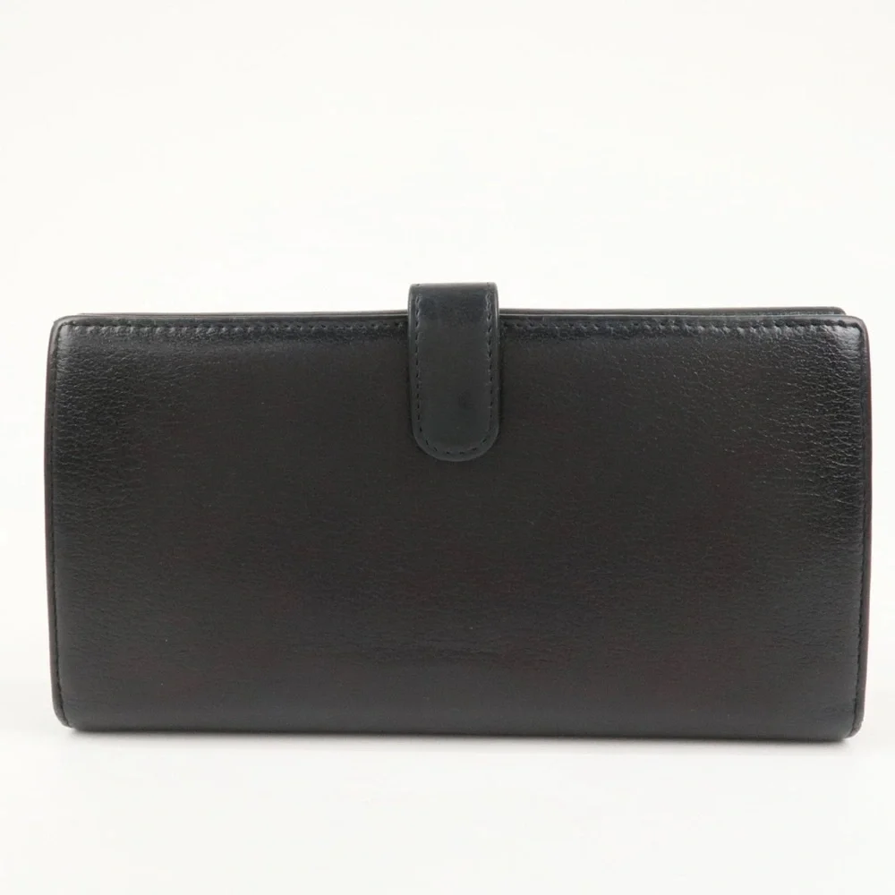 CHANEL Black Leather Camellia Wallet